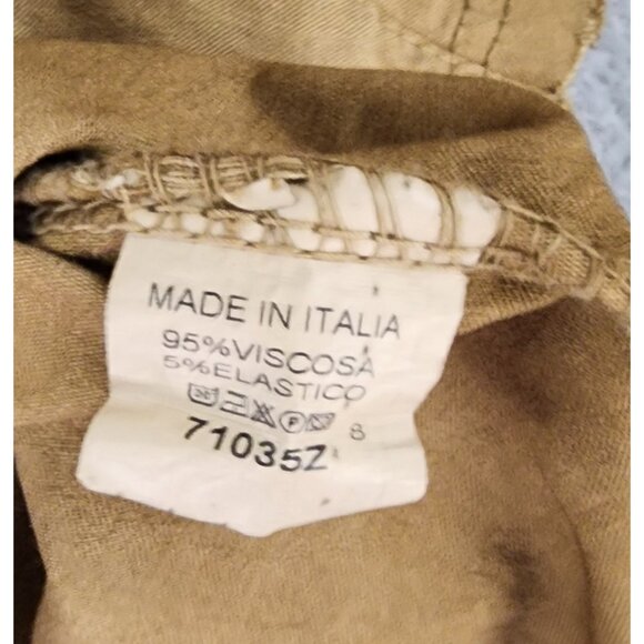 Made In Italy Jacket Womens Small Khaki Fringed Oversized Rock N Roll Shacket - Picture 11 of 11